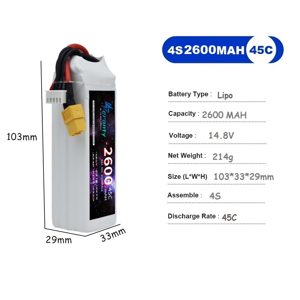 4S LiPo Battery 14.8V 1500mah  - Drone Battery Li-Ion recension och pris