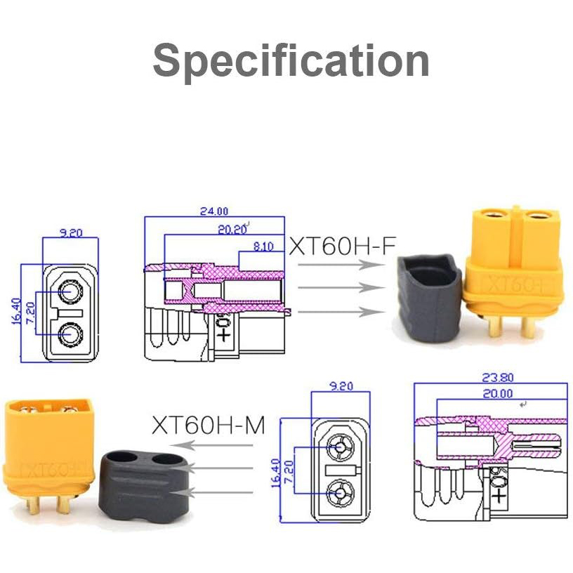 5 Pairs XT60H Connector Plug w - Drone Battery Connector recension och pris