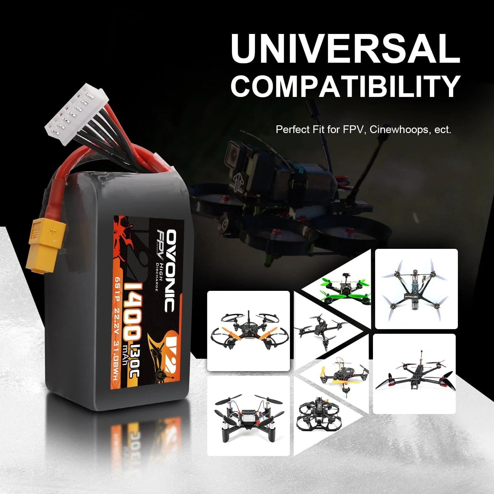 Ovonic 6S LiPo Battery 22.2V 1 - Drone Battery Bag recension och pris